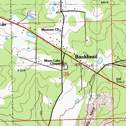 Topographic Map of Moon Lake Chapel, AL