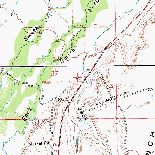 Topographic Map of Jack Hollow, WY