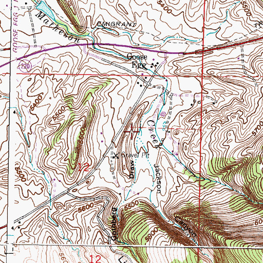 Topographic Map of Jackson Canyon, WY