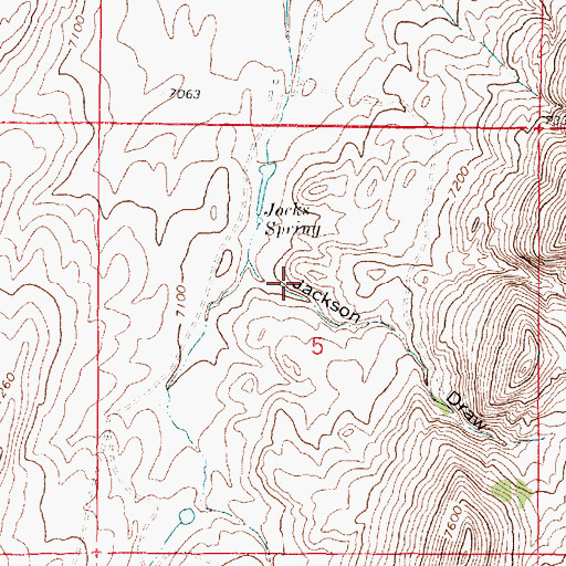 Topographic Map of Jackson Draw, WY