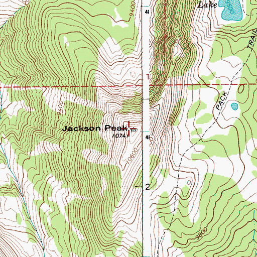 Topographic Map of Jackson Peak, WY