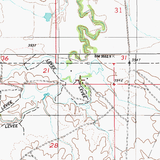 Topographic Map of Jackson Ranch, WY