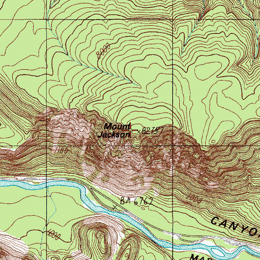 Topographic Map of Mount Jackson, WY