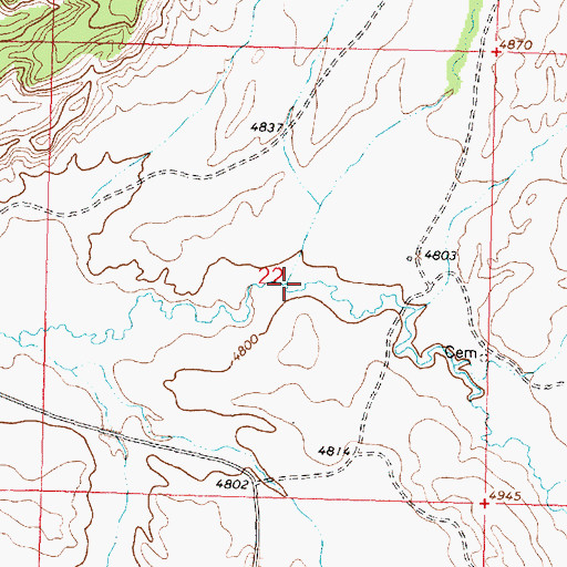 Topographic Map of Jacobs Creek, WY
