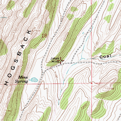Topographic Map of Jakes Mine, WY