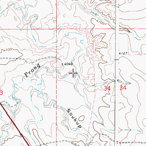 Topographic Map of Jamison Prong Wildcat Creek, WY