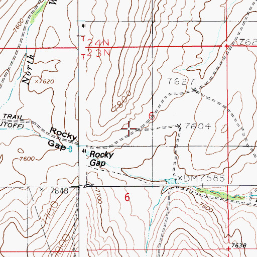Topographic Map of Jamison Ranch, WY
