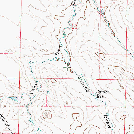Topographic Map of Janice Draw, WY