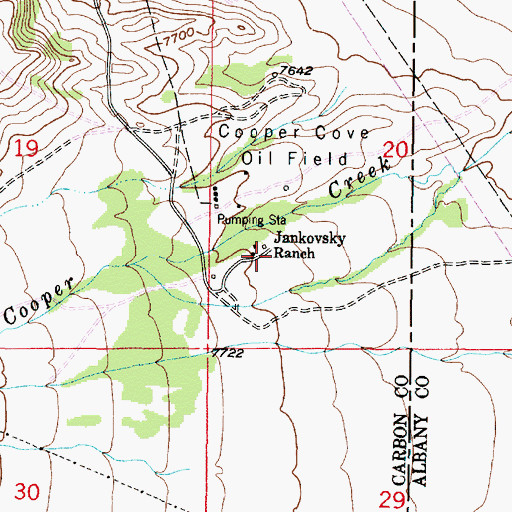 Topographic Map of Jankovsky Ranch, WY