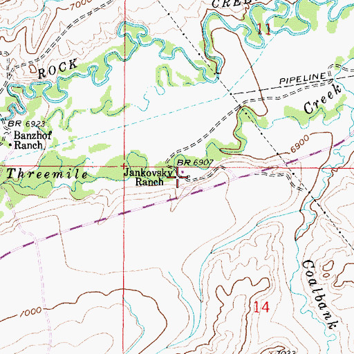 Topographic Map of Jankovsky Ranch, WY