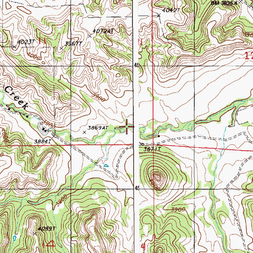 Topographic Map of Jay School, WY