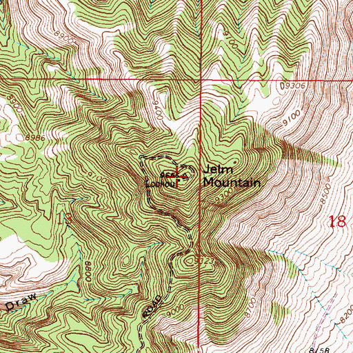 Topographic Map of Jelm Mountain, WY