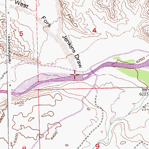 Topographic Map of Jenkins Draw, WY