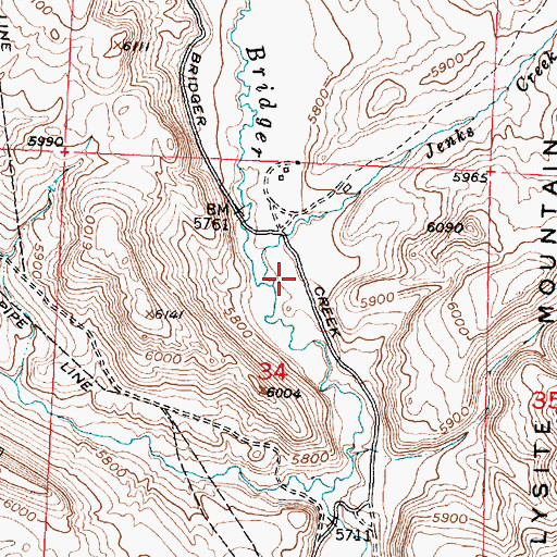 Topographic Map of Jenks Creek, WY