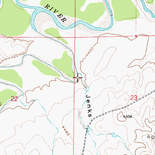 Topographic Map of Jenks Draw, WY