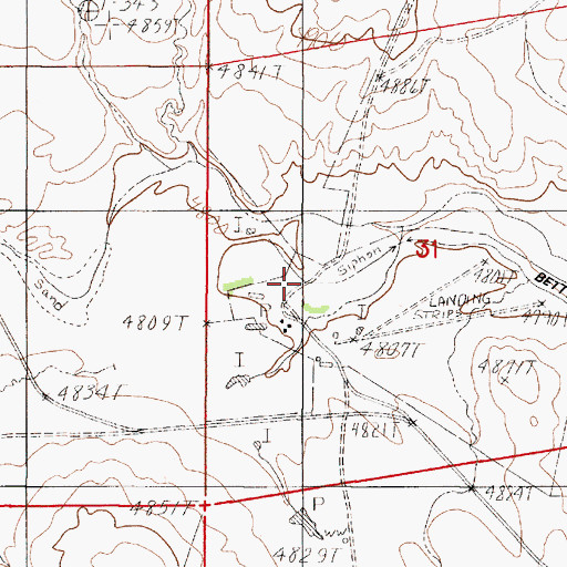 Topographic Map of Jenne Ranch, WY