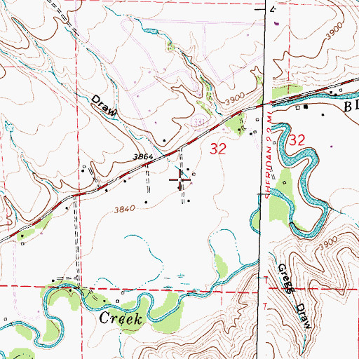 Topographic Map of Jensen Draw, WY
