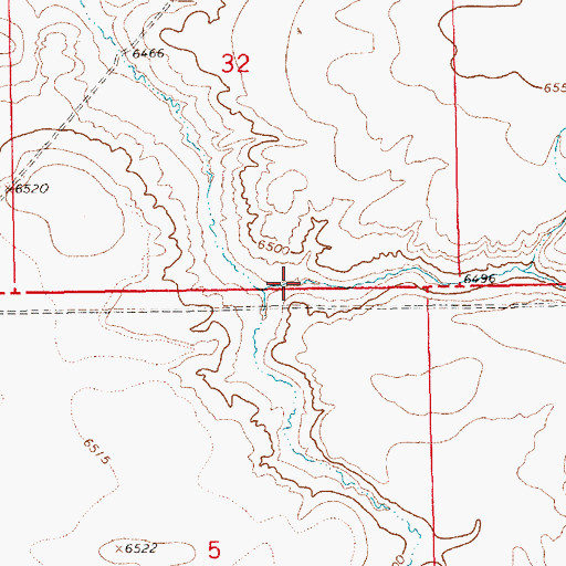 Topographic Map of Jensen Wash, WY