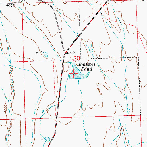 Topographic Map of Jensons Pond, WY