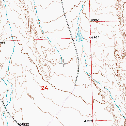 Topographic Map of Jewell Canyon, WY