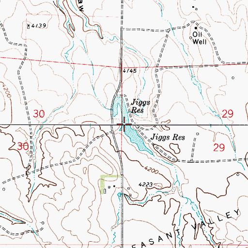 Topographic Map of Jiggs Reservoir, WY