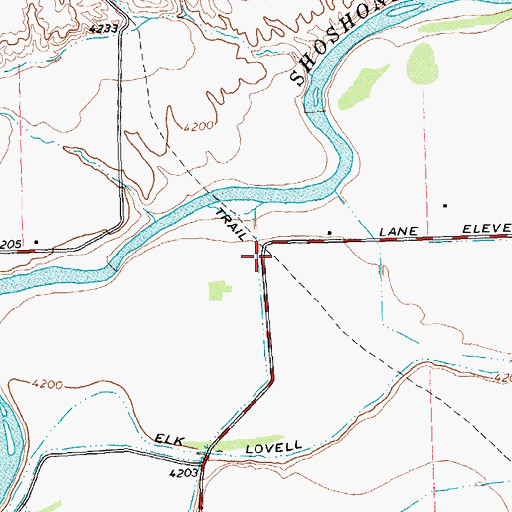 Topographic Map of Jim Bridger Trail, WY