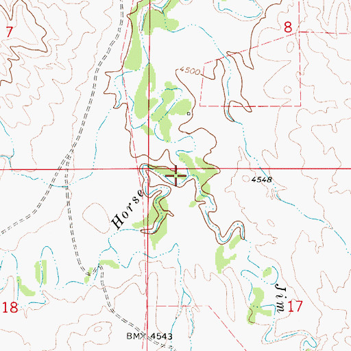 Topographic Map of Jim Creek, WY