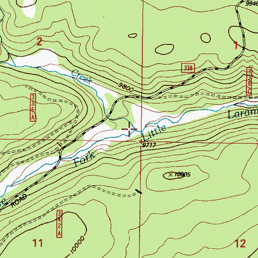 Topographic Map of Jim Creek, WY