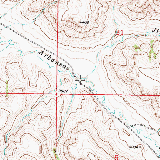 Topographic Map of Jim Crow Creek, WY