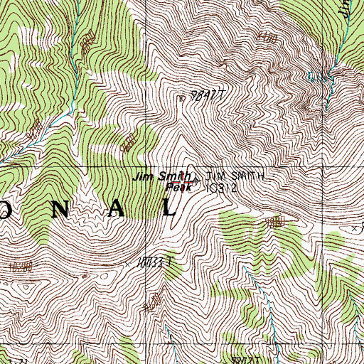 Topographic Map of Jim Smith Peak, WY