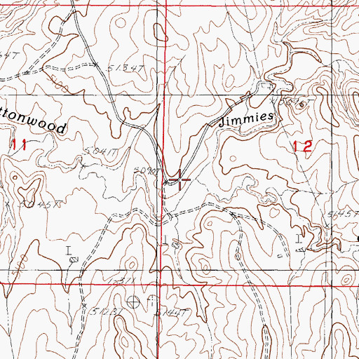 Topographic Map of Jimmies Creek, WY