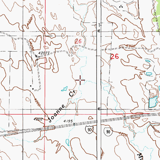 Topographic Map of Joanne Creek, WY