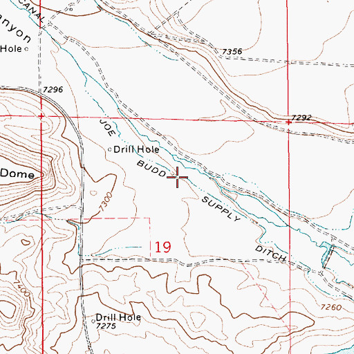 Topographic Map of Joe Budd Supply Ditch, WY
