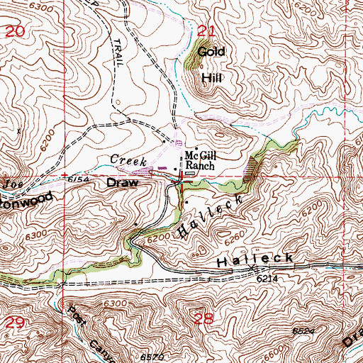Topographic Map of Joe Creek, WY