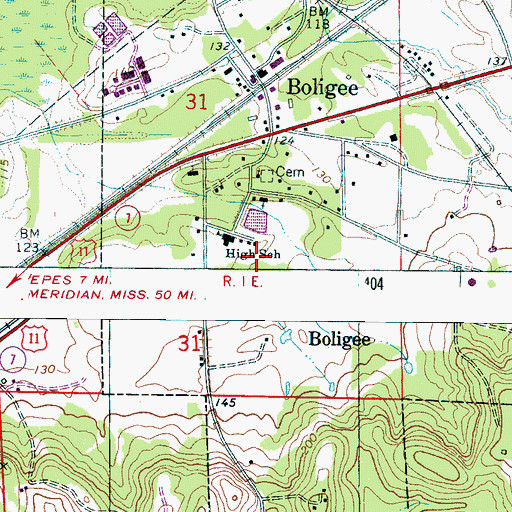 Topographic Map of Saint Marks Church, AL