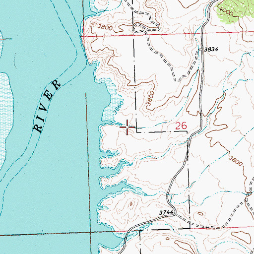 Topographic Map of John Blue Canyon, WY