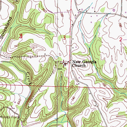 Topographic Map of New Georgia School (historical), AL
