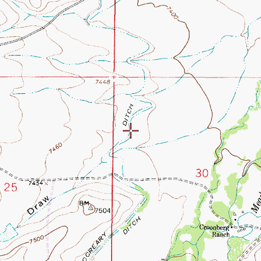 Topographic Map of John McCreary Ditch, WY