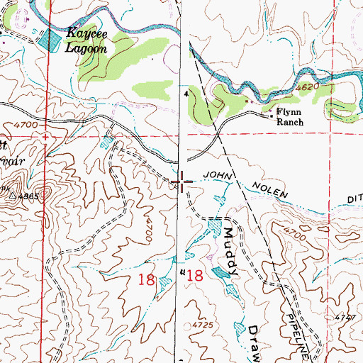 Topographic Map of John Nolen Ditch, WY