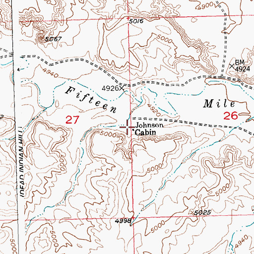 Topographic Map of Johnson Cabin, WY