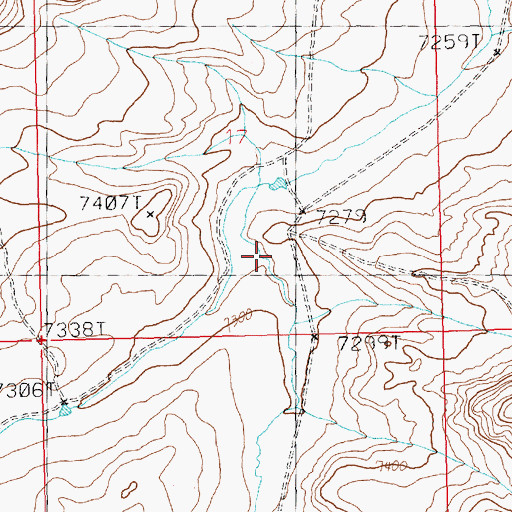 Topographic Map of Johnson Canyon, WY