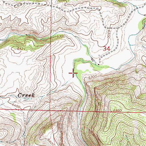 Topographic Map of Beerman Creek, WY