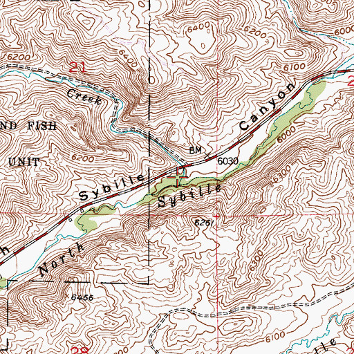 Topographic Map of Johnson Creek, WY