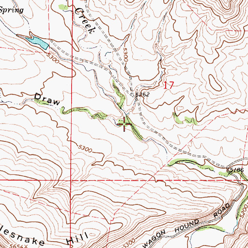 Topographic Map of Johnson Draw, WY