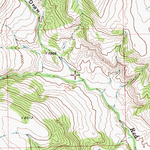 Topographic Map of Johnson Draw, WY