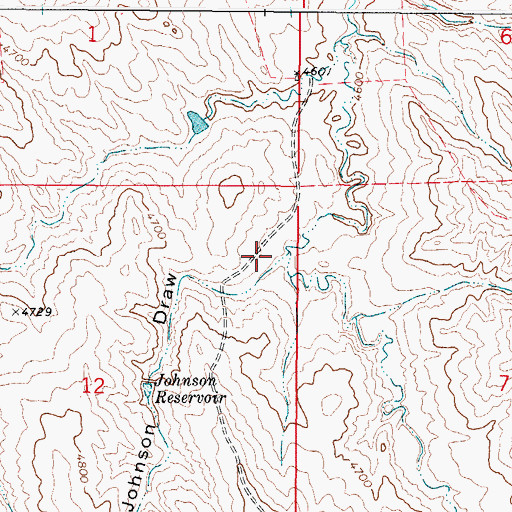 Topographic Map of Johnson Draw, WY