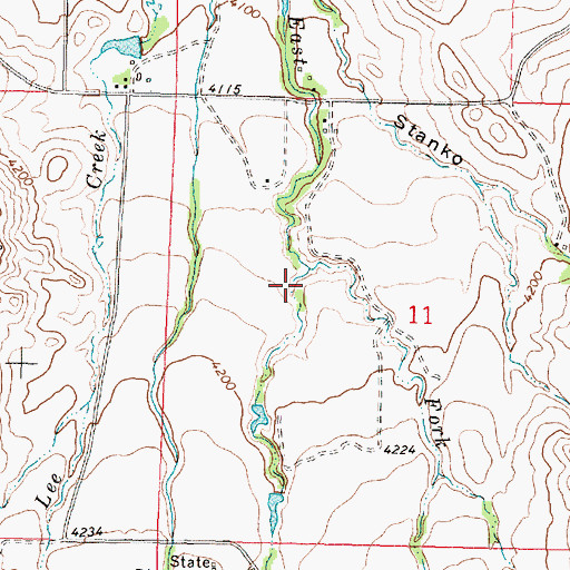 Topographic Map of Johnson Draw, WY