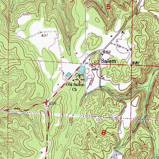 Topographic Map of Salem Cemetery, AL