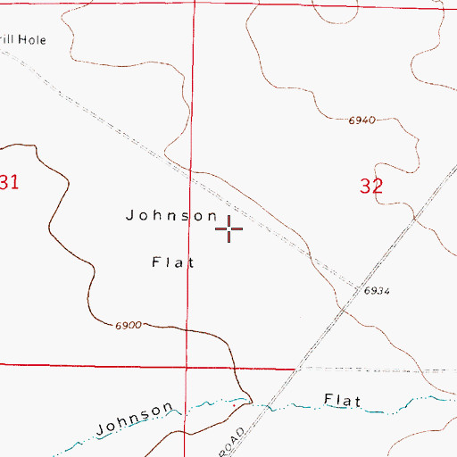 Topographic Map of Johnson Flat, WY