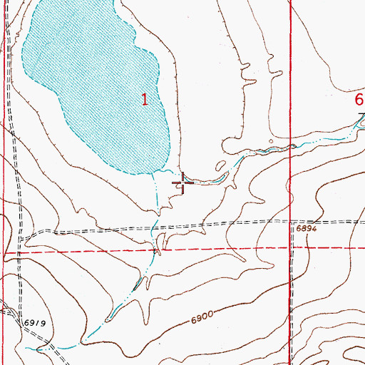 Topographic Map of Johnson Flat Draw, WY